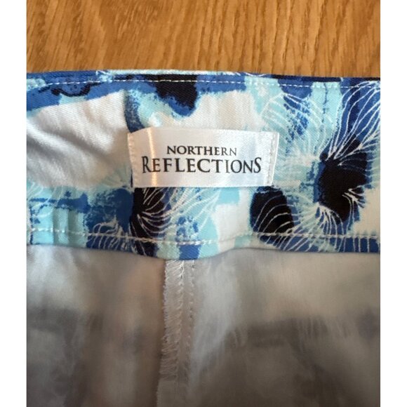 Northern Reflections Capri Pants Tummy Shaper Blue Floral Wm M Beach Resort New - Picture 8 of 11